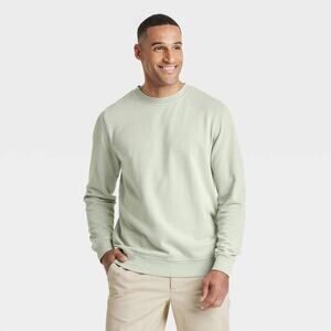 Men S Crewneck Pullover Sweatshirt - Frosted Sage S (3921)